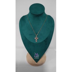 COLGANTE CRUZ CRISTAL COLOR  DORADO 