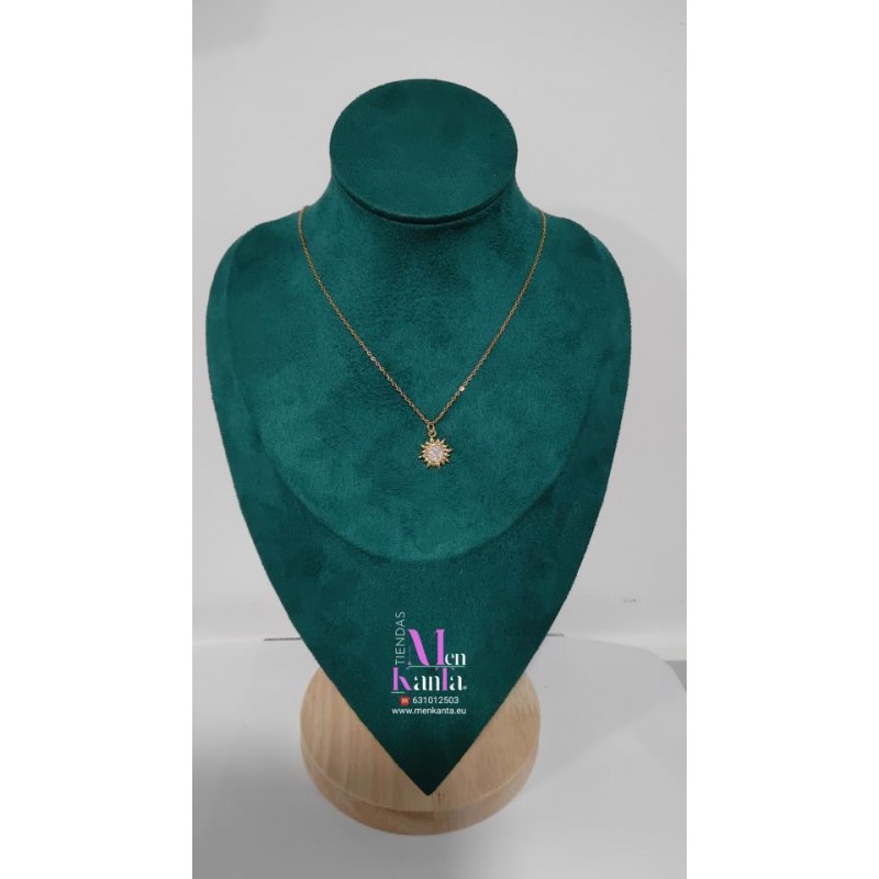 COLGANTE SOL CRISTAL BLANCO DORADO 