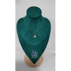 COLGANTE SOL CRISTAL BLANCO DORADO 