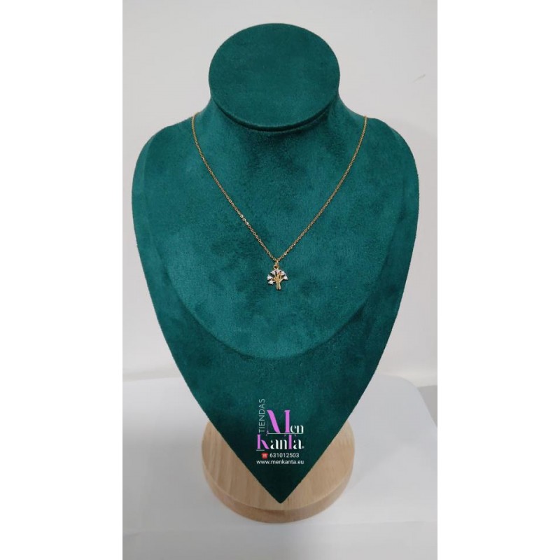 COLGANTE ARBOL DELA VIDA CRISTAL BLANCO DORADO 