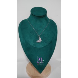 COLGANTE MARIPOSA CRISTAL BLANCO PLATEADA