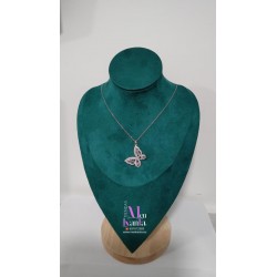 COLGANTE MARIPOSA I CRISTAL BLANCO PLATEADA