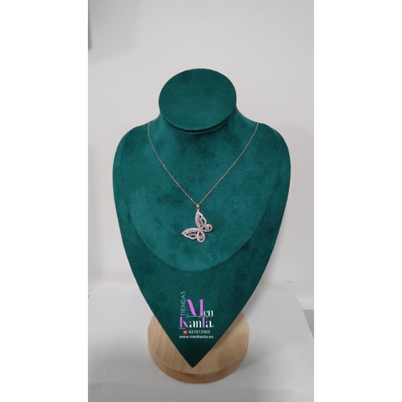 COLGANTE MARIPOSA I CRISTAL BLANCO PLATEADA