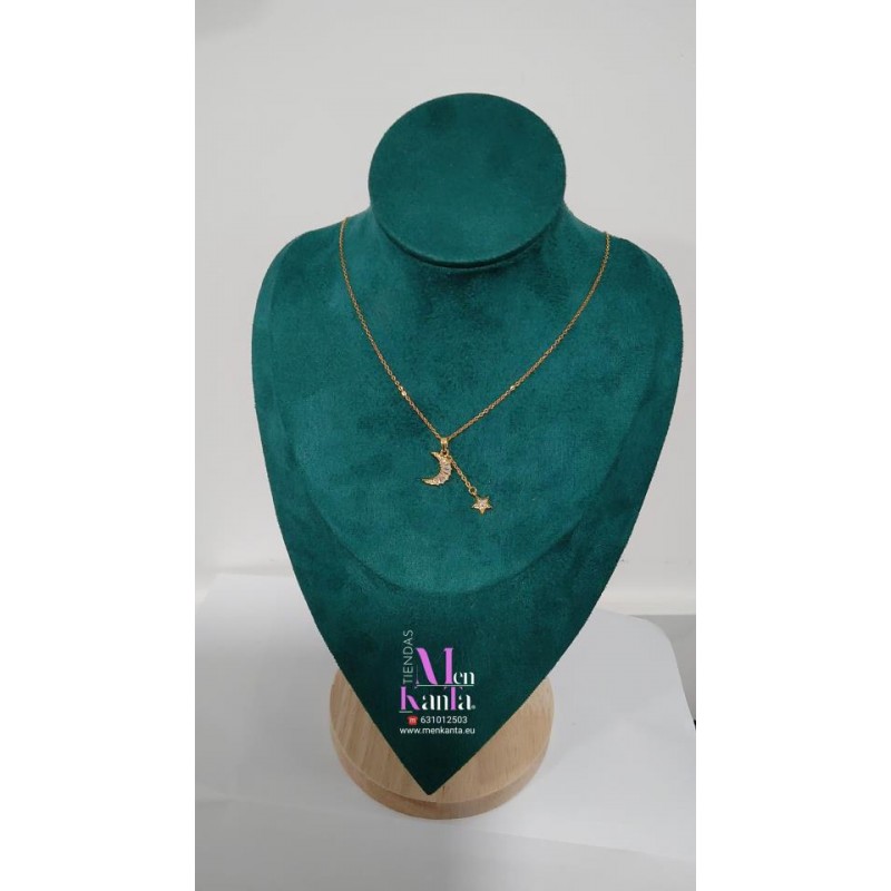 COLGANTE MEDIA LUNA SOL COLGANDO CRISTAL DORARO