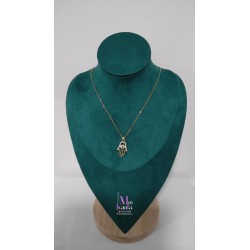 COLGANTE MANO DE FATIMA CRISTAL DORADO
