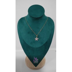 COLGANTE FLOR CRISTAL DORADO