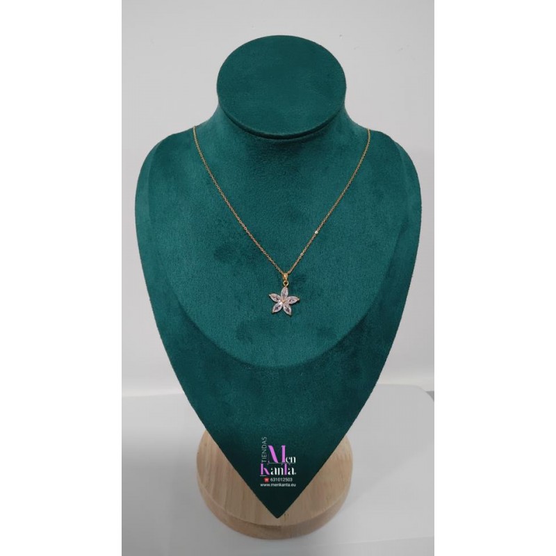 COLGANTE FLOR CRISTAL DORADO