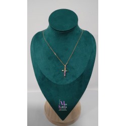 COLGANTE CRUZ CRISTAL COLOR I DORADO