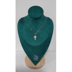 COLGANTE CRUZ CON NACAR  DORADA