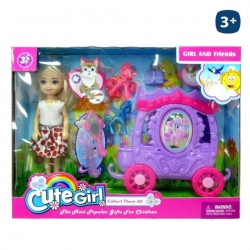 MINI MUÑECA CON CARROZA  17CM