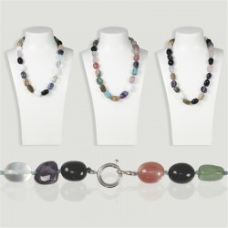 COLLAR MINERALES CON CIERRE PLATEADO 