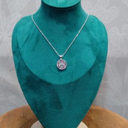 COLGANTE ARBOL DE LA VIDA CON CRISTAL CIRCULO PLAT