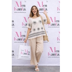 CONJUNTO INGRI BORDADO BLUSA Y PANTALON 