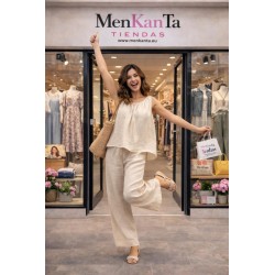 CONJUNTO GRETA BLUSA SIN MANGA Y PANTALON 