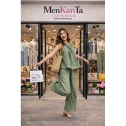 CONJUNTO GRETA BLUSA SIN MANGA Y PANTALON 