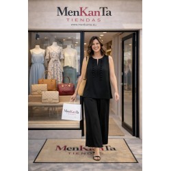 CONJUNTO JULIA BLUSA SIN MANGA BORLONES PECHO 