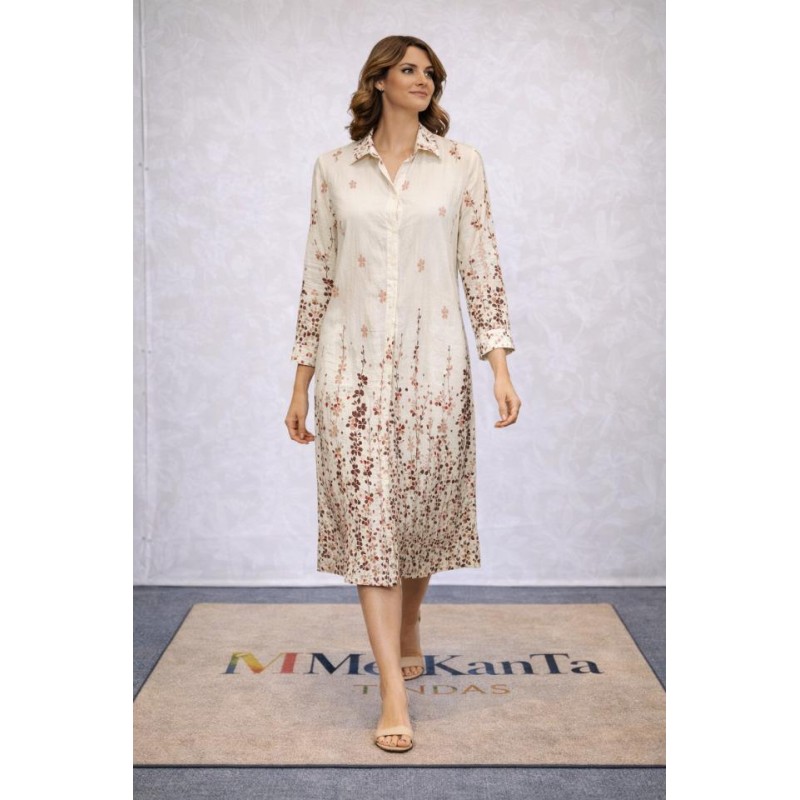 VESTIDO CAMISERO JUSTI CORTO MANGA LARGA