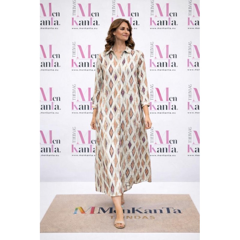 VESTIDO CAMISERO GRETA LARGO MANGA LARGA