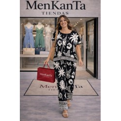 CONJUNTO TROPICAL BLUSA Y PANTALON 