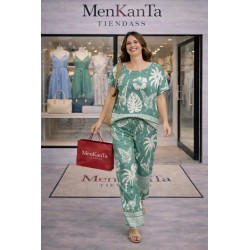 CONJUNTO TROPICAL BLUSA Y PANTALON 