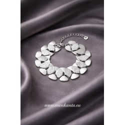 PULSERA BERTA ANCHA PLATEADA ACERO 