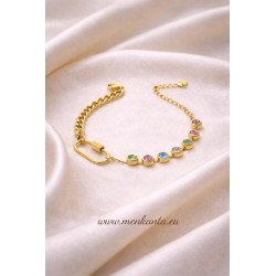 PULSERA ANAY ACERO DORADO 