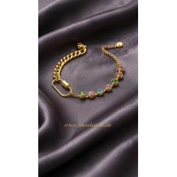 PULSERA ANAY ACERO DORADO 