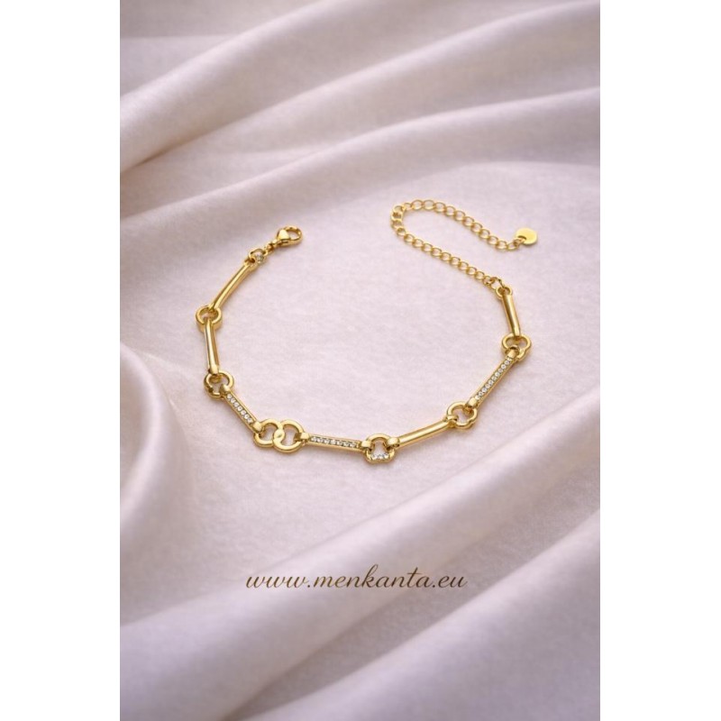 PULSERA ADELA ACERO DORADO 