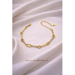 PULSERA ADELA ACERO DORADO 