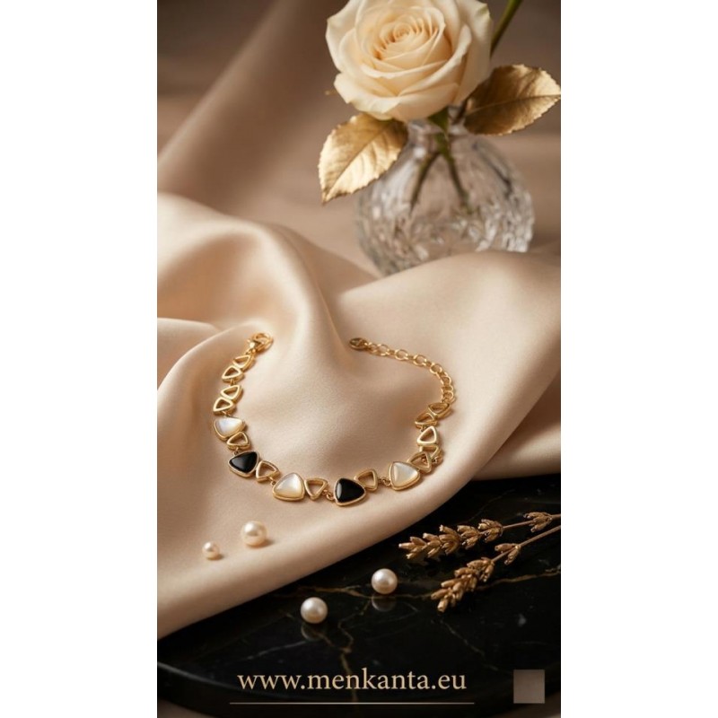 PULSERA AMANDA ACERO DORADO 