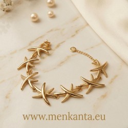 PULSERA ESTRELLA DE MAR ACERO DORADO 