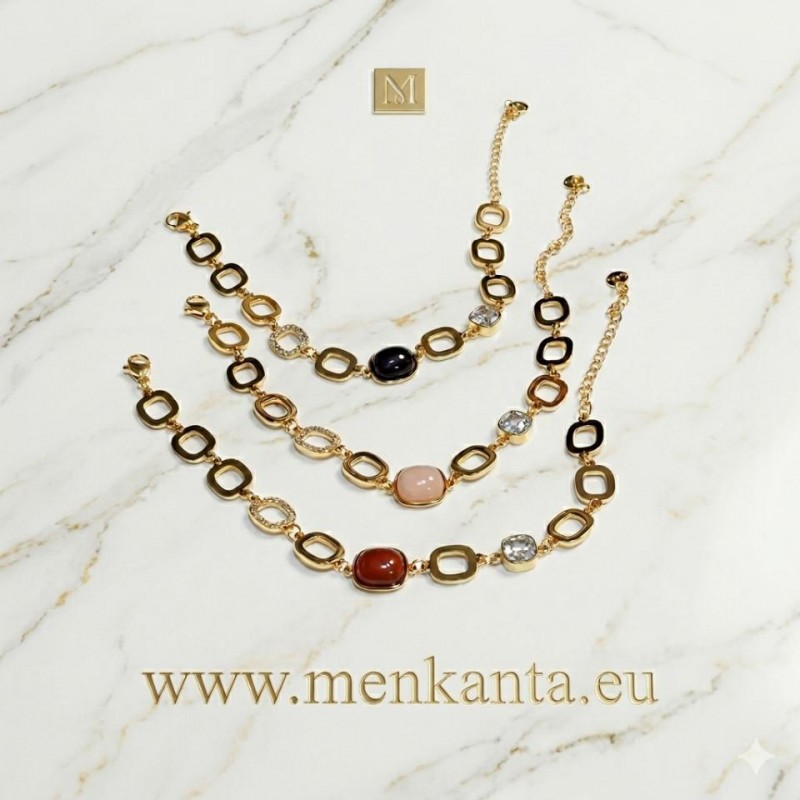 PULSERA OLGA ACERO DORADO 