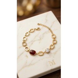 PULSERA OLGA ACERO DORADO 