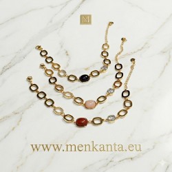 PULSERA OLGA ACERO DORADO 