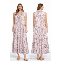 VESTIDO MAXI CAMISERO CON VALENTE SIN MANGA