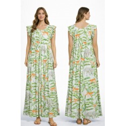 VESTIDO SILVESTRE NIDO DE ABEJA  LARGO SIN MANGA