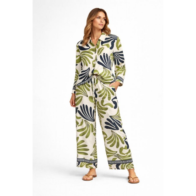 CONJUNTO OASIS TROPICAL CAMISA Y PANTALON 