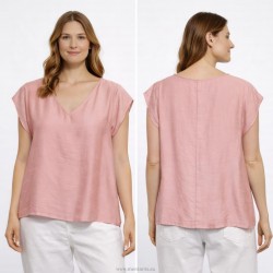 BLUSA LISA BRILLO MANGA Y CUELLO