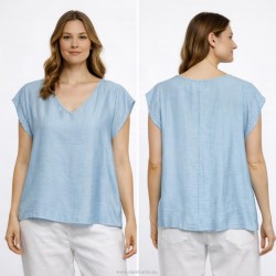 BLUSA LISA BRILLO MANGA Y CUELLO