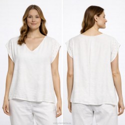 BLUSA LISA BRILLO MANGA Y CUELLO