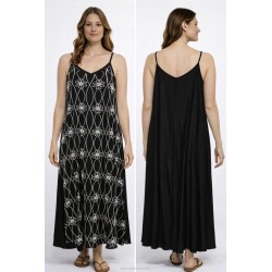 VESTIDO ESTALA LARGO TIRANTES Y BRILLO