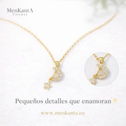 COLGANTE MEDIA LIUNA Y ESTRELLA CRISTAL DORADO