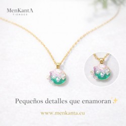 COLGANTE REDONDO FLOR DE CRISTAL DORADO