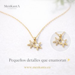 COLGANTE DOS ESTRELLAS  DORADO