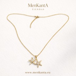 COLGANTE DOS ESTRELLAS  DORADO