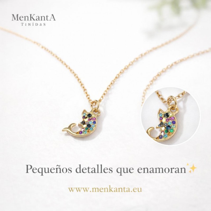 COLGANTE DELFIN PIEDRA COLORES DORADO