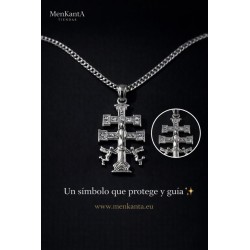 CRUZ DE CARAVACA CON CADENA  ACERO 