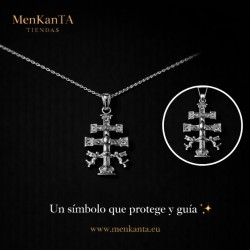 CRUZ DE CARAVACA CON CADENA  ACERO PQ