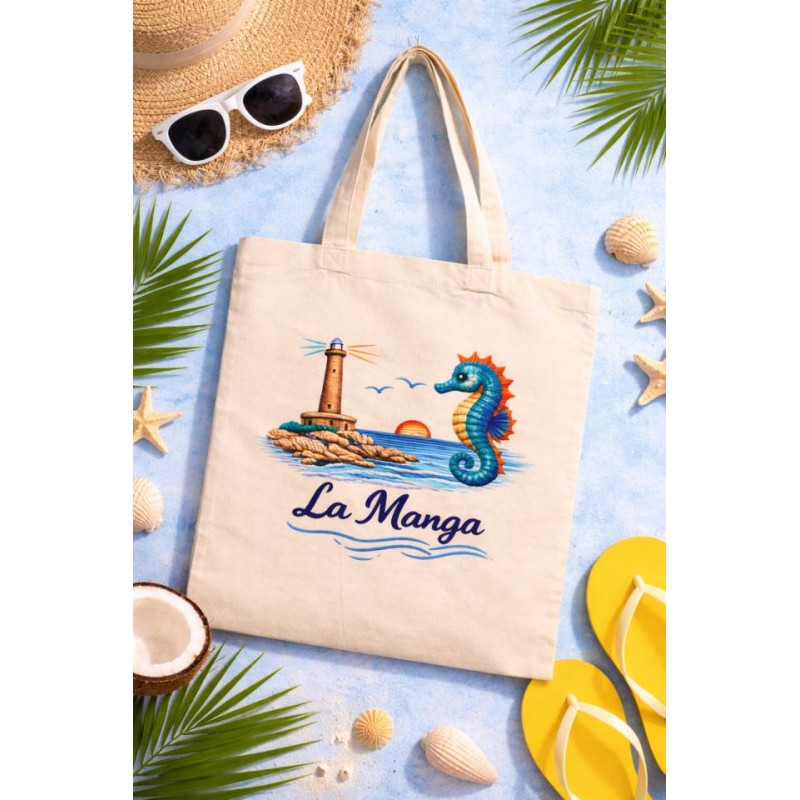 BOLSA TELA DOS ASAS ESTANPADO RDO  LA MANGA