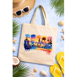 BOLSA TELA DOS ASAS ESTANPADO RDO  LA MANGA